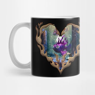 Cute fantasy fish in the deep ocean Mug